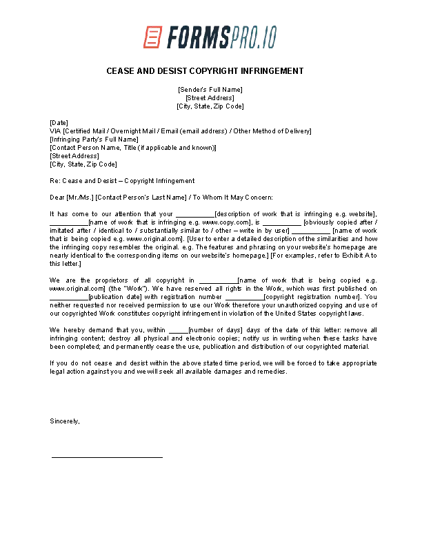 Legal Cease And Desist Letter from staticformsprocdn.azureedge.net