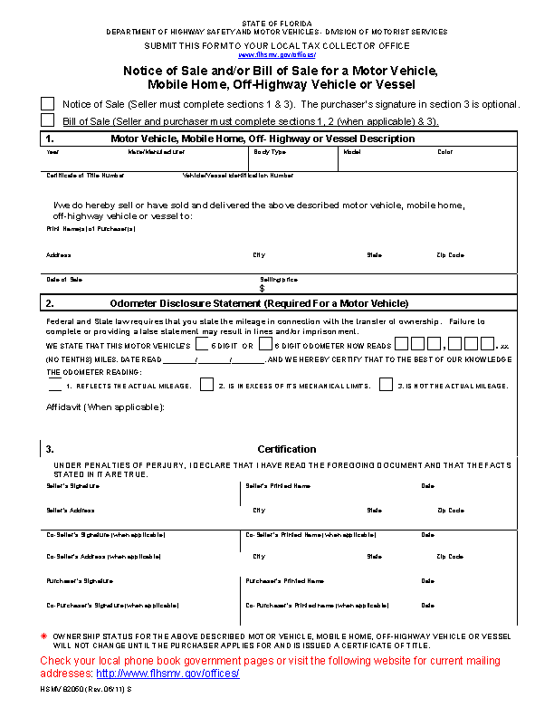 best-florida-motor-vehicle-bill-of-sale-us-2019-update-formspro-io